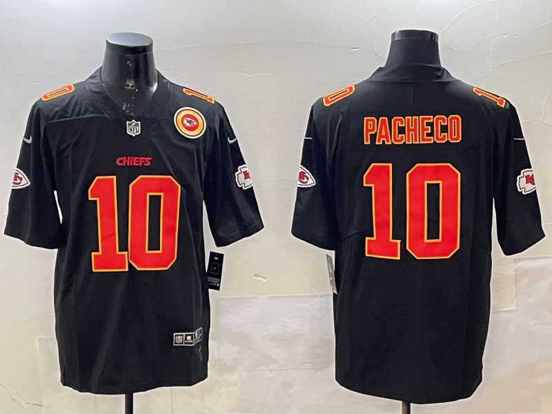 Men Kansas City Chiefs 10 Pacheco Black 2025 Nike Vapor Limited NFL Jersey style 2093